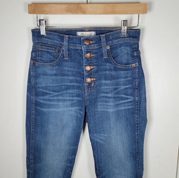 Madewell 10" High Riser Skinny Skinny Raw Hem Jeans Size 25S - Picture 3 of 11